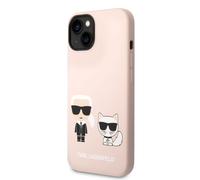 Karl Lagerfeld et Choupette Liquid Silicone Case pour iPhone 14 Plus rose