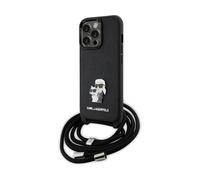 Karl Lagerfeld Étui à bandoulière en saffiano, noir - iPhone 13 Pro