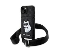 Karl Lagerfeld Etui crossbody Saffiano Monogram Choupette, Noir - iPhone 14