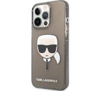 Karl Lagerfeld, Étui de protection pour Apple iPhone 13 Pro Glitter Karl, Noir