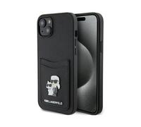 Karl Lagerfeld Etui de protection pour carte en saffiano, noir - iPhone 15