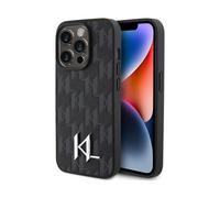 Karl Lagerfeld étui en cuir Monogram Hot Stamp Metal, noir - iPhone 15 Pro