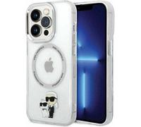 Karl Lagerfeld, Étui IML compatible MagSafe pour iPhone 13 Pro Karl & Choupette, Transparent