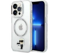 Karl Lagerfeld, Étui IML compatible MagSafe pour iPhone 14 Pro Karl & Choupette, Transparent