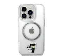 Karl Lagerfeld, Étui IML compatible MagSafe pour iPhone 15 Pro Max Karl & Choupette, Transparent