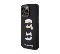 Étui Karl Lagerfeld pour iPhone 15 Pro 6.1 noir Silicone Karl&Choupette Head