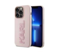 Karl Lagerfeld Étui logo 3D en caoutchouc brillant, rose - iPhone 15 Pro Max