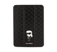 Karl Lagerfeld KLFC11SAKHPKK Étui de Protection pour iPad 10,9" Folio Aimant Allover Noir Saffiano Monogram Iconik