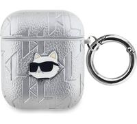 Coque pour AirPods 1/2 Choupette Gaufré Karl Lagerfeld Argent