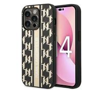 Karl Lagerfeld Étui pour iPhone 14 Pro 6.1 brun Monogram Stripe