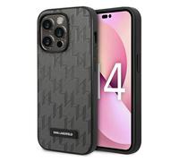 Karl Lagerfeld Étui pour iPhone 14 Pro 6.1 gris Saffiano Mono Metal Logo