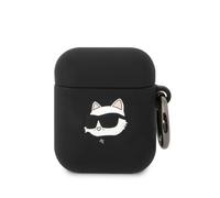 Karl Lagerfeld Silicone NFT Choupette Head 3D Coque AirPods 1/2 gen, Noir