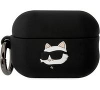 Karl Lagerfeld, Etui silicone AirPods Pro 2 Choupette tête 3D luxe antichoc, Noir
