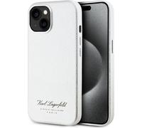 Karl Lagerfeld Coque pour iPhone 15 Hotel RSG Texturée Grainé Élégante Argent