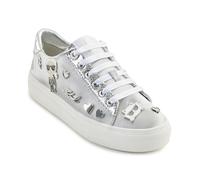 KARL LAGERFELD Femme Cate Pins Lace Up Platform Sneaker Basket, Argenté, 36 EU