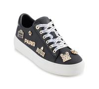 KARL LAGERFELD Femme Cate Pins Lace Up Platform Sneaker Basket, Noir, 38.5 EU