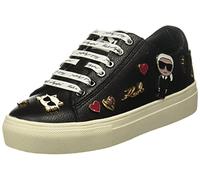 KARL LAGERFELD Femme Cate Shoes - Sneakers for Women with Iconic Klp Pins Basket, Noir, 39.5 EU