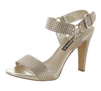 KARL LAGERFELD Femme Cieone Snake Textured Evening Ankle Strap Dress Heel Sandale à Talon, Gold Triangle Metallic, 38.5 EU