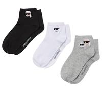 Karl Lagerfeld B.V Lot de 3 paires de chaussettes pour femme, Noir/blanc/gris, 35-38