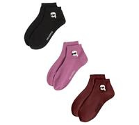 KARL LAGERFELD Femme K/Ikon Sneaker Sock (3 Pack) Vin/Rose/Noir 39-42