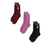 KARL LAGERFELD Femme K/Ikon Sock (3 Pack)K Vin/Rose/Noir 35-38