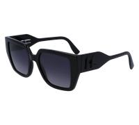 Karl Lagerfeld Femme KL6098S 001 Lunettes de soleil Animal de compagnie recyclé Noir Gris Carré Normale Normale