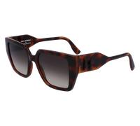 Karl Lagerfeld Femme KL6098S 240 Lunettes de soleil Animal de compagnie recyclé Havane Marron Carré Normale Normale