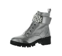 KARL LAGERFELD Femme Pippa Lug Sole Combat Boot with Rhinestone Embellishments Rangers, Argenté, 38 EU