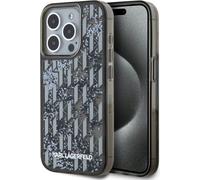 CG MOBILE Karl Lagerfeld Liquide Glitter Monogram Gradient pour iPhone 15 Pro (noir)