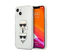Karl Lagerfeld Glitter Karl & Choupette Case tête, Argent - iPhone 13 mini