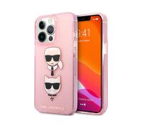 Karl Lagerfeld Glitter Karl & Choupette Étui pour casque, Rose - iPhone 13 Pro