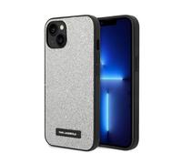 Karl Lagerfeld Glitter Plaque Logo - Étui pour iPhone 14 Plus (argent)