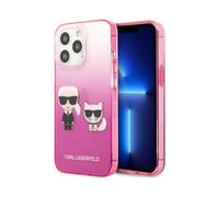 Karl Lagerfeld Gradient Iconic Karl & Choupette Case, Rose - iPhone 13 Pro