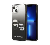 Karl Lagerfeld Gradient Iconic Karl & Choupette Étui, Noir - iPhone 14 Plus