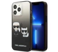 Karl Lagerfeld Gradient Ikonik Karl & Choupette - Housse pour iPhone 13 Pro (noir)