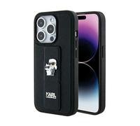 Karl Lagerfeld Gripstand Saffiano Karl & Choupette Étui, Noir - iPhone 13 Pro