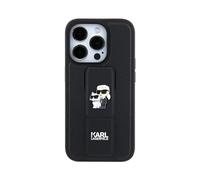 Karl Lagerfeld Gripstand Saffiano Karl & Choupette Pins Étui, Noir - iPhone 11