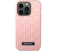 Karl Lagerfeld Hard Case 3D Monogram Cover Cover pour Apple iPhone 14 Pro Rose