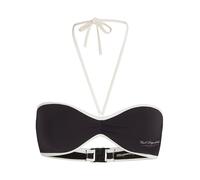 KARL LAGERFELD B.V Hotel Karl Rib Halter Bandeau Haut de Bikini, Noir, XS Femmes