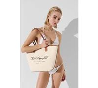 Karl Lagerfeld Hotel Karl Medium Canvas Bag Natural Canvas Tan Taille: OS | Cabas Outlet | Femme