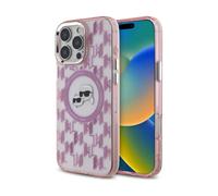 Karl Lagerfeld Housse IML Monogramme Karl & Choupette Tête MagSafe Rose - iPhone 16 Pro Max