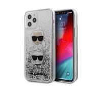 Karl Lagerfeld Housse KLHCP12MKCGLSL Liquid Glitter Karl & Choupette Argent - iPhone 12/12 Pro