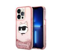 Karl Lagerfeld Housse Liquid Glitter Choupette Head Pink - iPhone 14 Pro Max