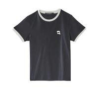 Karl Lagerfeld - Ikon Patch Slim T-shirt - Femme - Tops - Noir - Taille: 40 FR