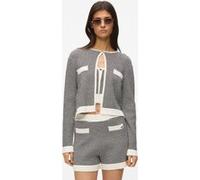 Karl Lagerfeld Ikon Striped Knit Cardigan Small Stripe Black-white Taille: L | Pulls Outlet | Femme | Le Noir
