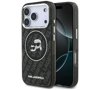 Karl Lagerfeld IML Glitter Karl & Choupette Heads Logo étui MagSafe pour iPhone 17 Pro noir