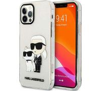 Karl Lagerfeld IML Glitter NFT Karl & Choupette - Coque iPhone 12 / iPhone 12 Pro (Transparente)