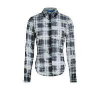 KARL LAGERFELD JEANS Chemisier 'Check Mesh' noir / blanc, Taille L