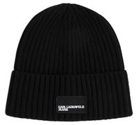 KARL LAGERFELD JEANS Femme Bonnet À Revers Noir, One Size