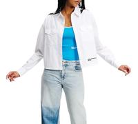 Karl Lagerfeld Jeans Femme Chemise À Logo Coupe Régulière, Blanc, XS